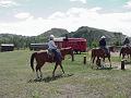 Stephanie and Cathy on horseback